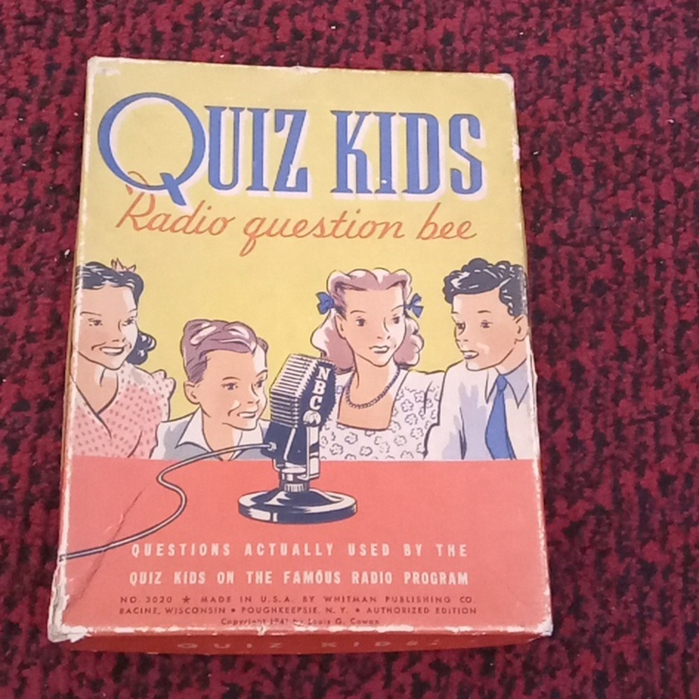 Antique, 1941, vintage. Card game. Quiz Kids. No. 3020